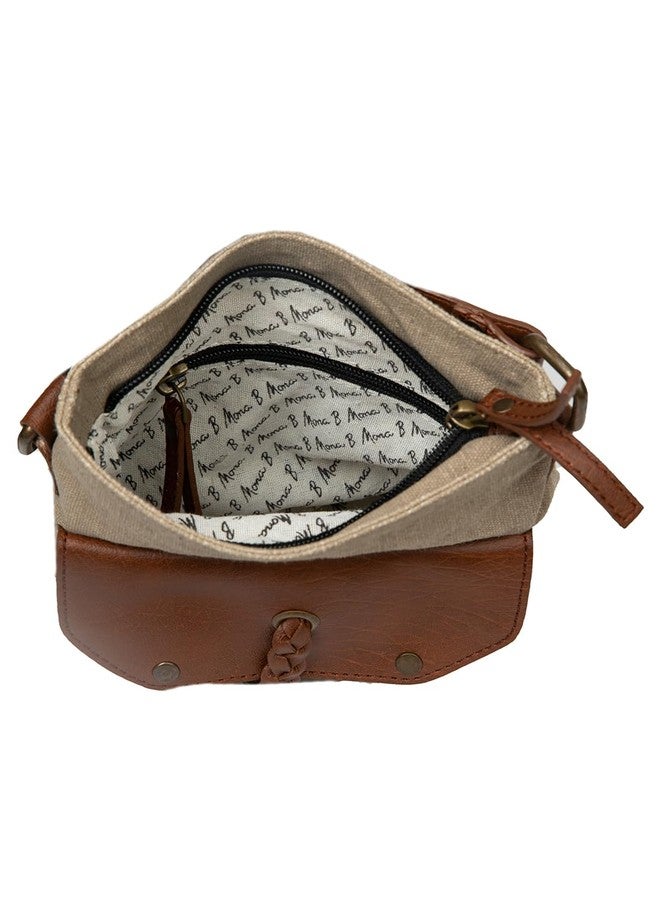 Mona B Canvas Sling Crossbody Bag with Stylish Design for Women - River Stone - Image 3